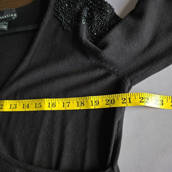 Attention Black Sweater Embellished Womens XL Vtg Whimsigoth Witchy Glam Evening - Picture 12 of 13